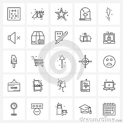 Mobile UI Line Icon Set of 25 Modern Pictograms of religion, Christianity, travelling, Christian, star shape Vector Illustration