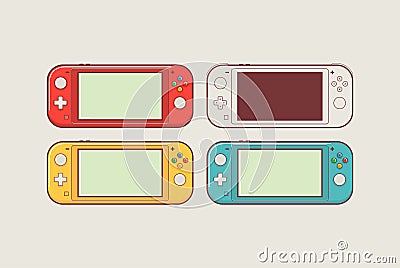 Mobile video console vector illustration. Video game console portable Vector Illustration