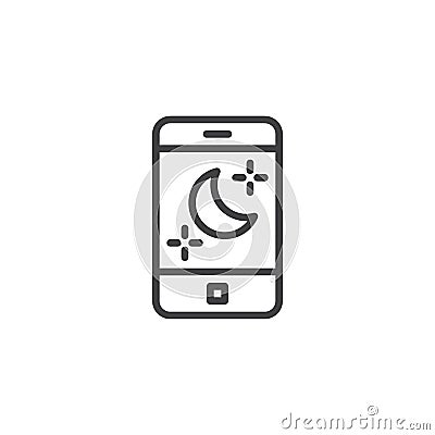 Mobile weather app outline icon Vector Illustration