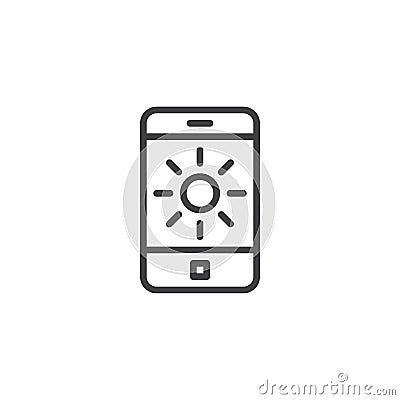 Mobile weather app outline icon Vector Illustration