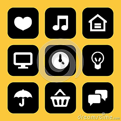 Mobile and Website icons set great for any use. Vector EPS10. Vector Illustration