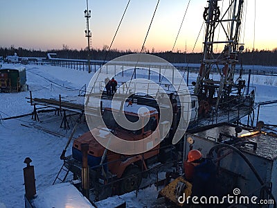 Mobile workover rig Editorial Stock Photo