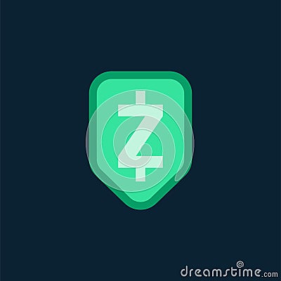 Zcash cryptocurrency electronic cash symbol vector Vector Illustration