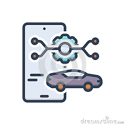 Color illustration icon for Mobility, motility and service Vector Illustration
