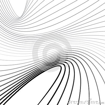 Mobious optical art wave vector background black and white Vector Illustration