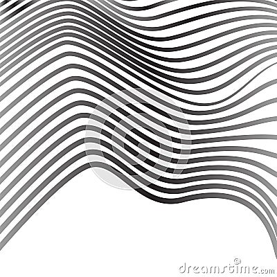 Mobious optical art wave vector background black and white Vector Illustration