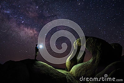 Mobius Arch in Alabama Hills Stock Photo