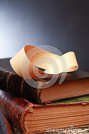Mobius Strip On Books Stock Photo