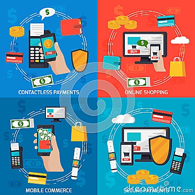 Moblie Payments Design Concept Vector Illustration