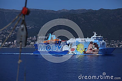 Moby Lines ferry in harbour Editorial Stock Photo