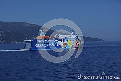 Moby Lines ferry in harbour Editorial Stock Photo