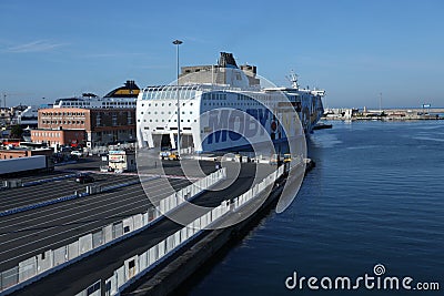 Moby Lines ferry in harbour Editorial Stock Photo