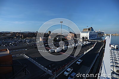 Moby Lines ferry in harbour Editorial Stock Photo