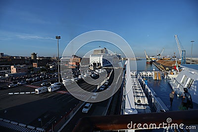 Moby Lines ferry in harbour Editorial Stock Photo