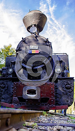 Mocanita steam train for tourists. Editorial Stock Photo