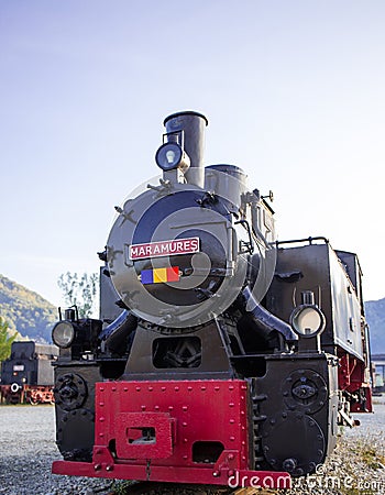 Mocanita steam train for tourists. Editorial Stock Photo