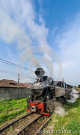Mocanita train in Vaser Valley, Maramures Stock Photo