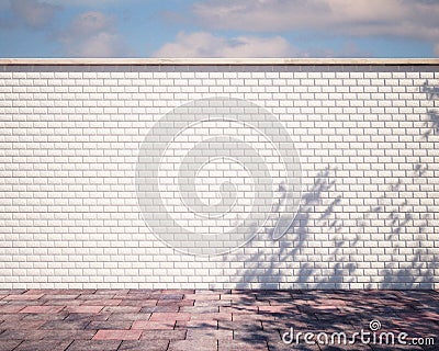 Mocap blank brick wall, fence 3d Stock Photo