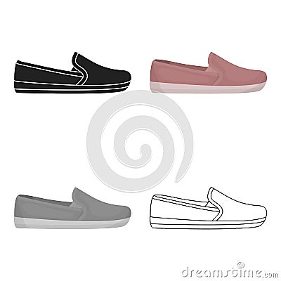 Moccasin icon in cartoon style isolated on white background. Shoes symbol stock vector illustration. Vector Illustration