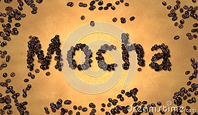 Mocha Coffee Bean on Old Paper Stock Photo