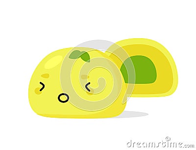 Mochi character design. Japanese cartoon desserts. vector illustration in a flat style. Vector Illustration