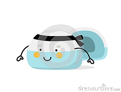 Mochi character design. Japanese cartoon desserts. vector illustration in a flat style. Vector Illustration