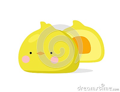 Mochi character design. Japanese cartoon desserts. vector illustration in a flat style. Vector Illustration