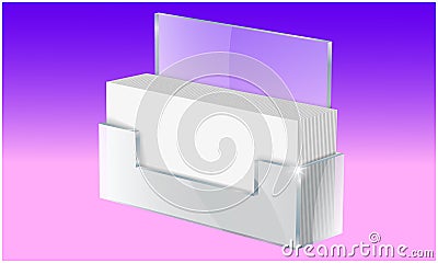 Mock illustration of business card holder on abstract background Vector Illustration