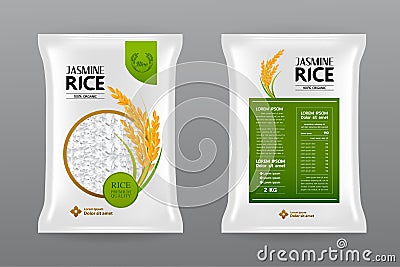 Premium Rice Product Package Mockup vector illustration Vector Illustration