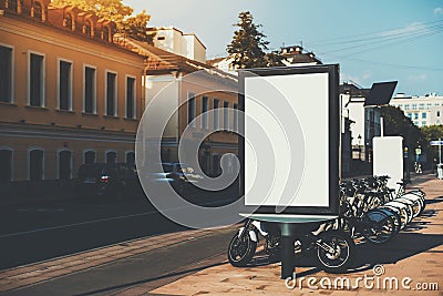 Mock-up banner in urban settings Stock Photo