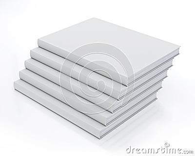 Mock up blank books, isolated on white background Stock Photo