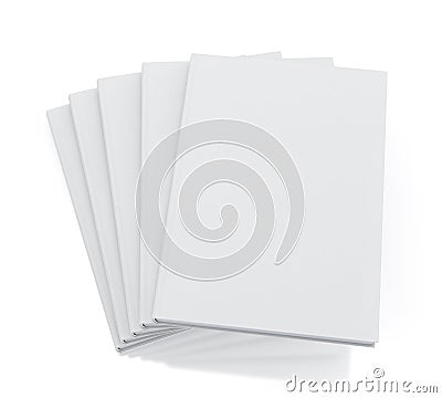 Mock up blank books, isolated on white background Stock Photo