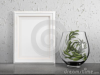 Mock up blank frame. 3d rendering Stock Photo