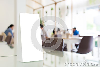 Mock up blank template menu frame in restaurant with blurred background, Clipping path included Stock Photo