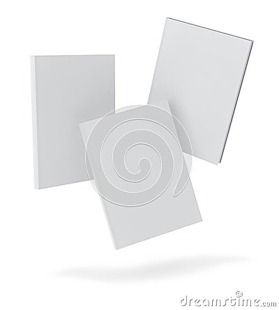 Mock up blank white books, isolated on white background, template Stock Photo