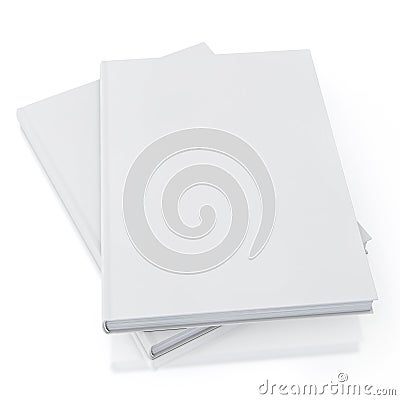 Mock up blank white books, isolated on white background, template Stock Photo