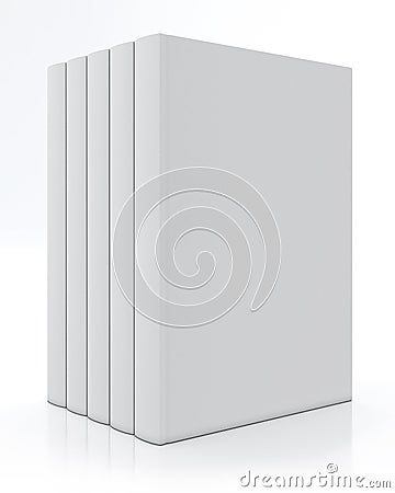 Mock up blank white books, isolated on white background, template Stock Photo