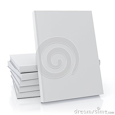 Mock up blank white books, isolated on white background, template Stock Photo