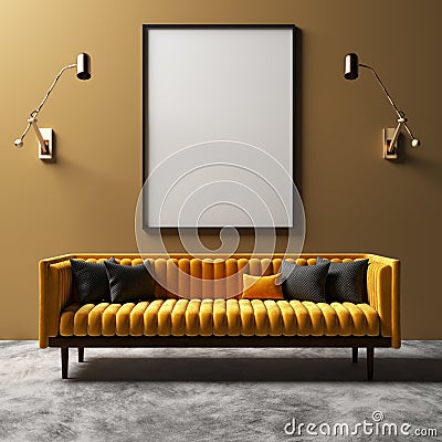 Mock-up in elegant interior background, modern style Stock Photo