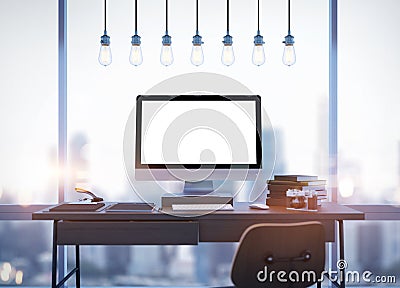 Mock up of generic design computer screen and Stock Photo