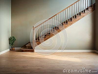 mock-up of indpoor stairs, front view from afar, space for text or product placement Stock Photo