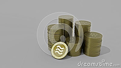 Mock-up Libra concept coins. Editorial Stock Photo