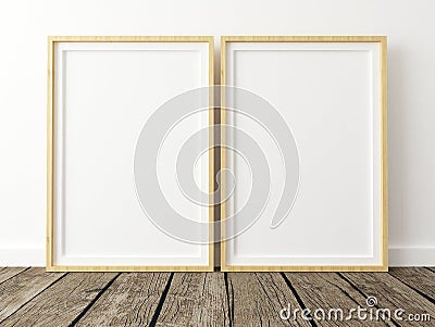 Mock Up Poster, Set of 2 Frames Stock Photo