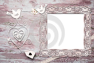 Mock up of romantic invitation Stock Photo