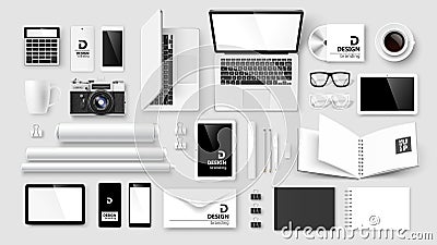 Mock Up set of corporate identity and branding Vector Illustration