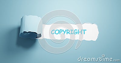 Mock up with torn paper Copyright text. Concept Image Stock Photo