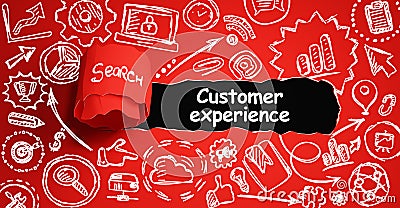 Mock up with torn paper Customer experience text Stock Photo