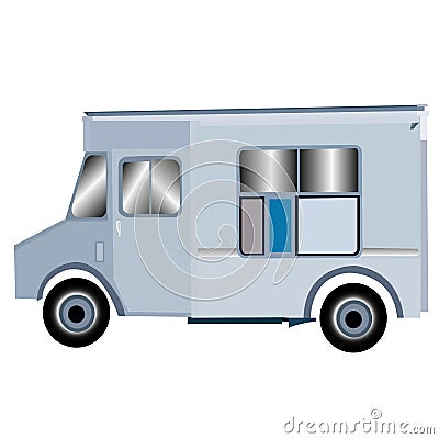 Template of food truck. Ice cream van Stock Photo