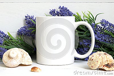 Mock-up of a white mug Stock Photo