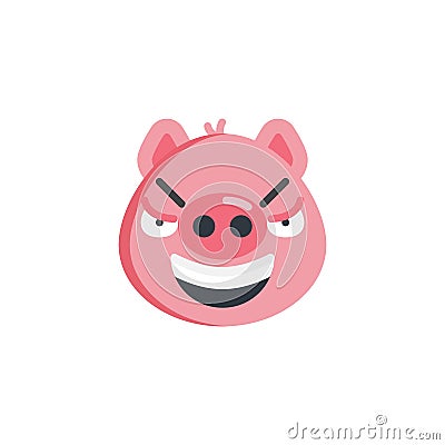 Mocked face emoticon flat icon Vector Illustration